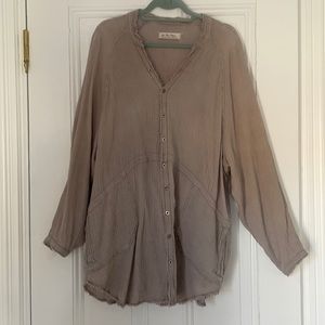 Free People gauzy button down tunic